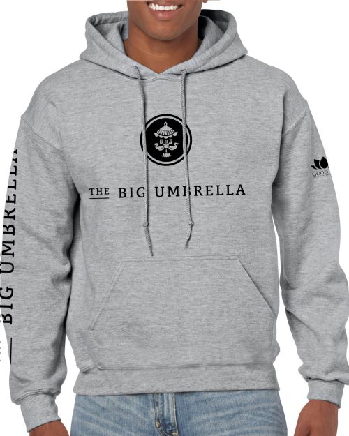Black Logo Grey Hoodie by The Big Umbrella